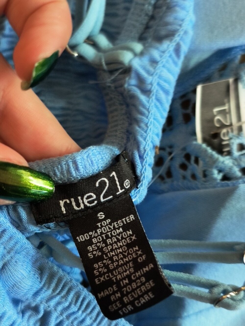 Rue21 Light Blue Lace-Trim  One-Piece Bodysuit - Picture 10 of 10